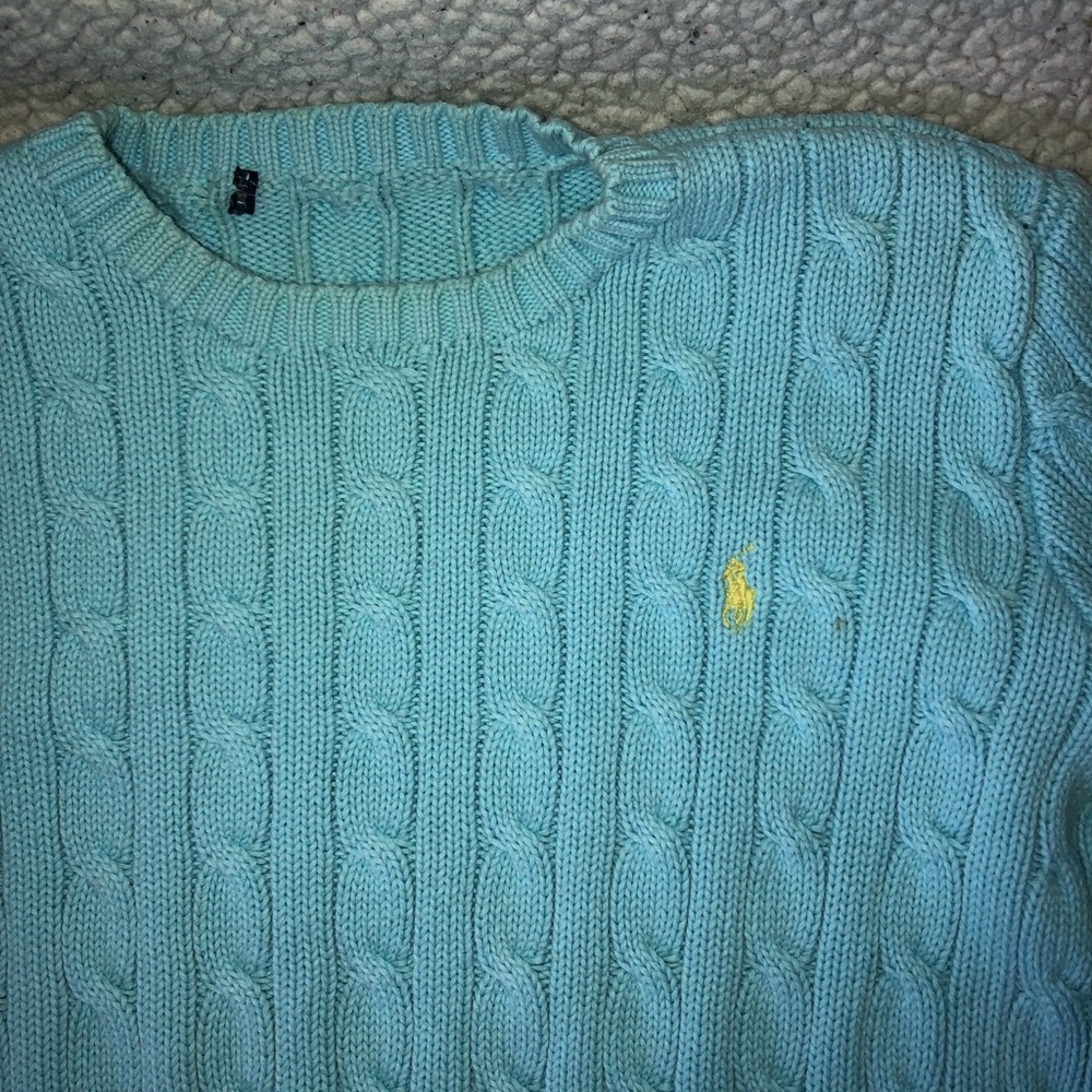 Ralph Lauren cable knit light blue sweater S